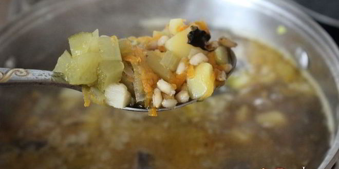 Рецепт постного рассольника с грибами