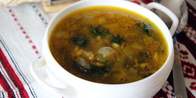 Рецепт постного рассольника с грибами