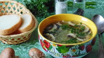 Рецепт Рассольника с грибами