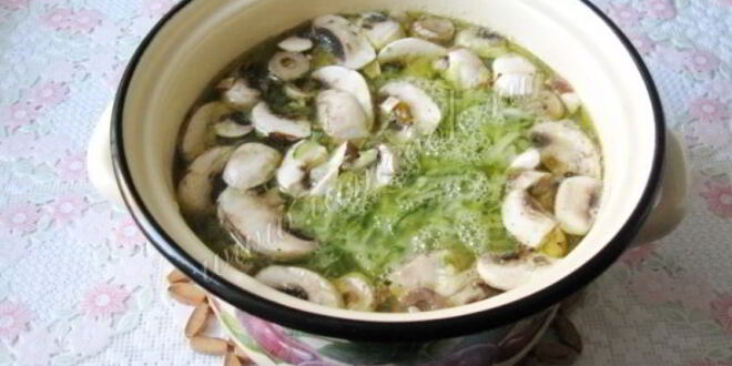 Рецепт рассольника с грибами