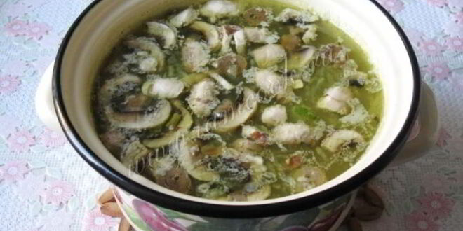 Рецепт рассольника с грибами