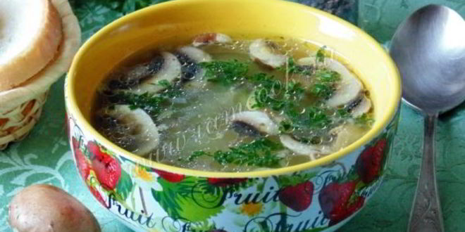 Рецепт рассольника с грибами