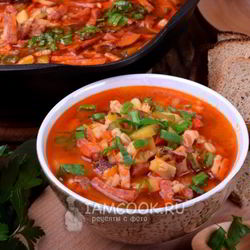 Рецепт Рассольника с копченостями