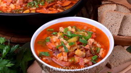 Рецепт Рассольника с копченостями