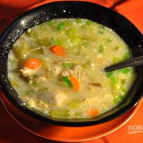 Рассольник с курицей и перловой крупой