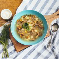 Рассольник с маринованными опятами