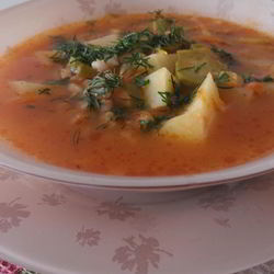 Рецепт Рассольника с перловкой и солеными огурцами