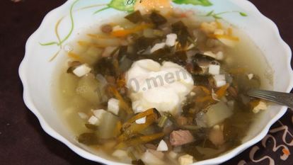 Рецепт Щавелевого супа с чечевицей