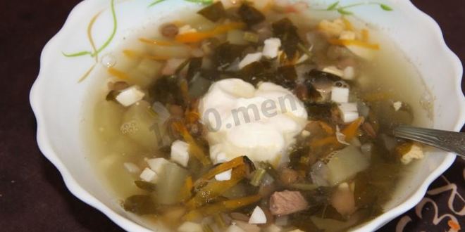 Рецепт щавелевого супа с чечевицей