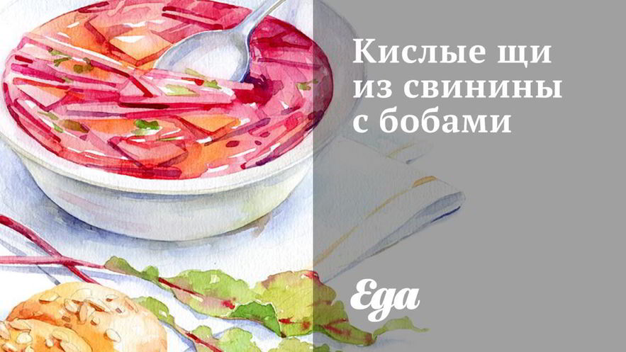 Рецепт кислых щей из свинины с бобами
