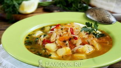 Рецепт Постных щей из свежей капусты