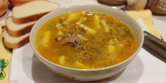 Рецепт щей из кислой капусты с курицей