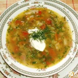 Рецепт Щей помидорно-укропные