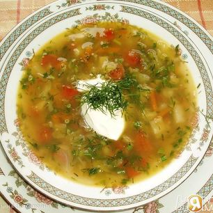 Рецепт Щей помидорно-укропные