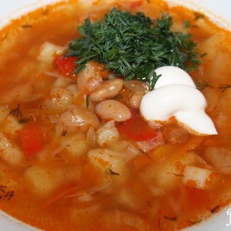 Рецепт Щей с консервированной фасолью