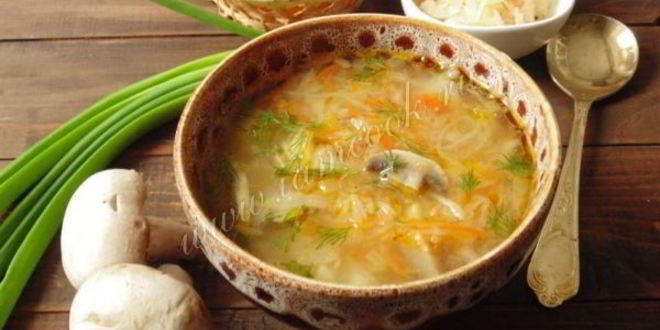 Рецепт щей с квашеной капустой и грибами