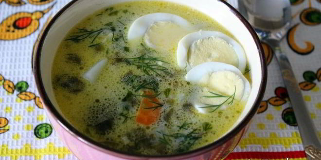 Рецепт зеленых летних щей со сметаной