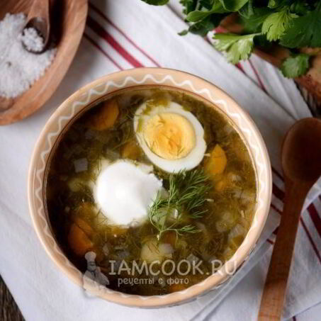 Рецепт Зеленых щей со щавелем и яйцом