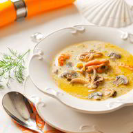 Рецепт Сливочного супа с морепродуктами
