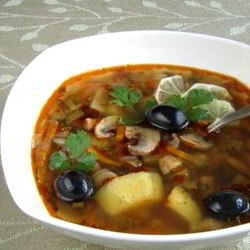 Рецепт Грибной солянки постной