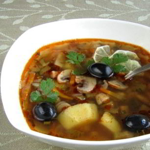 Рецепт Грибной солянки постной