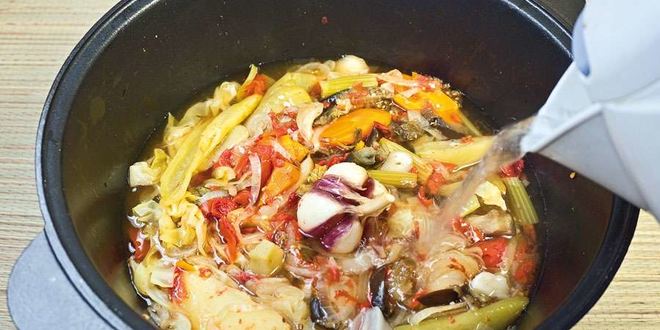 Рецепт овощной солянки с грибами