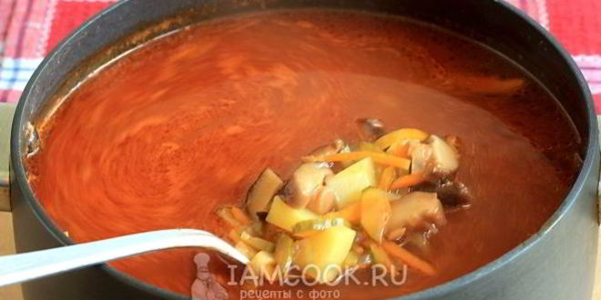 Рецепт постной солянки с грибами