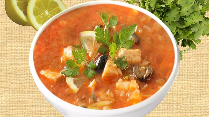 Рецепт рыбной солянки с белугой