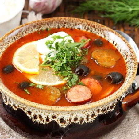 Рецепт Солянки с копченой колбасой