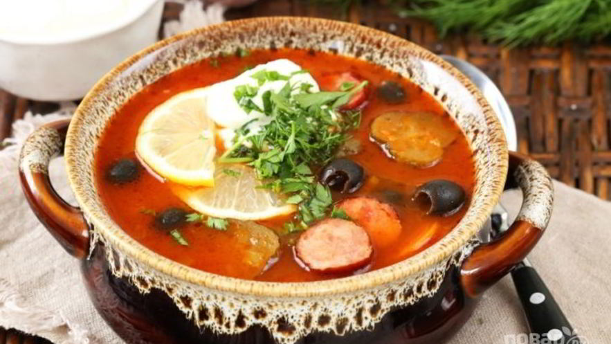 Рецепт солянки с копченой колбасой