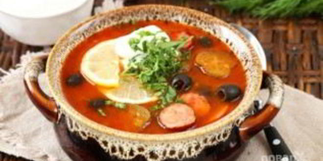 Рецепт солянки с копченой колбасой