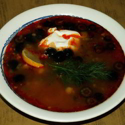 Рецепт Солянки с копчеными ребрышками