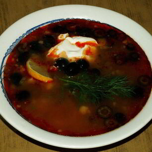 Рецепт Солянки с копчеными ребрышками