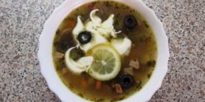 Рецепт солянки с маслинами