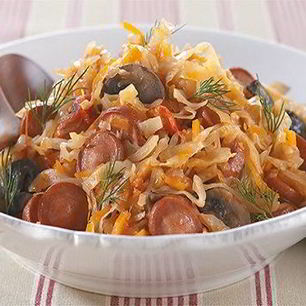 Рецепт Солянки с сосисками в мультиварке