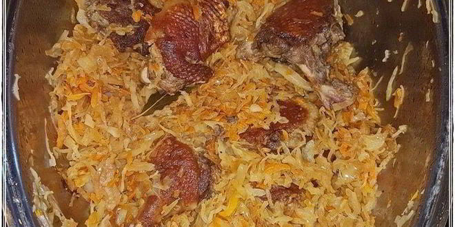 Рецепт утки с капустой