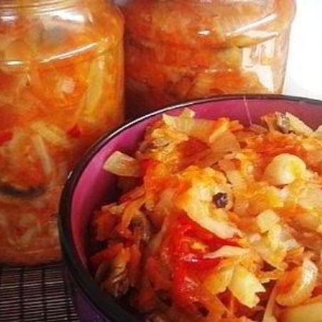 Рецепт Вкусной солянки из капусты на зиму