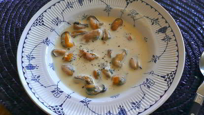 Рецепт Супа из мидий со сливками