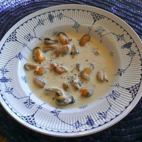 Рецепт Супа из мидий со сливками