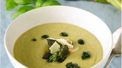 Рецепт Супа из спаржи с соусом песто