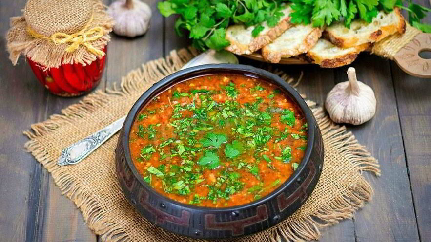 Рецепт супа харчо из курицы классический с томатной пастой и кинзой