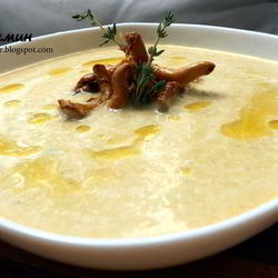 Рецепт Чечевичного супа-пюре с лисичками