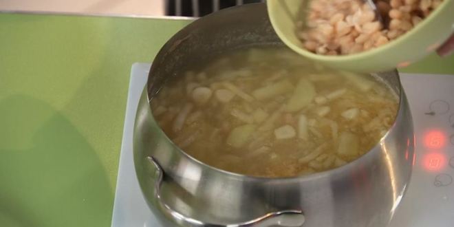 Рецепт фасолевого супа-пюре с креветками