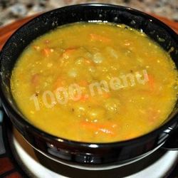 Рецепт Горохового супа пюре в мультиварке с базиликом и без мяса