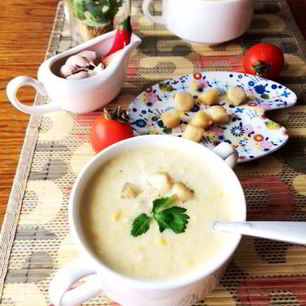 Рецепт Кукурузного супа-пюре с гребешками