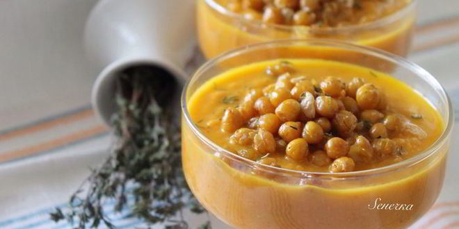 Рецепт морковного супа-пюре с хрустящим нутом