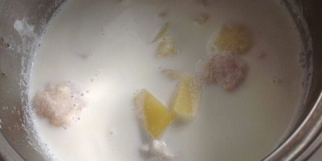 Рецепт сливочно-грибного суп-пюре с фрикадельками