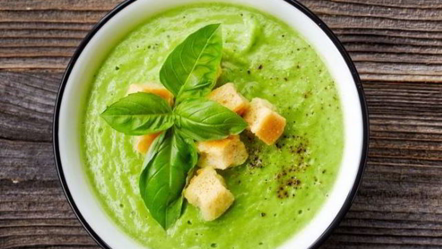 Рецепт супа-пюре с базиликом на курином бульоне