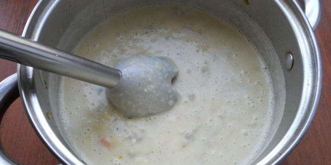 Рецепт супа-пюре с кабачками, шампиньонами и плавленым сыром