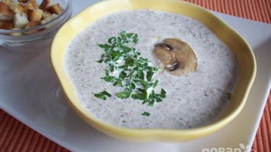 Рецепт супа-пюре с шампиньонами и сыром